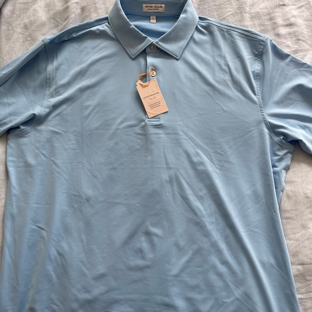 Peter Millar Men's Blue Golf Shirt